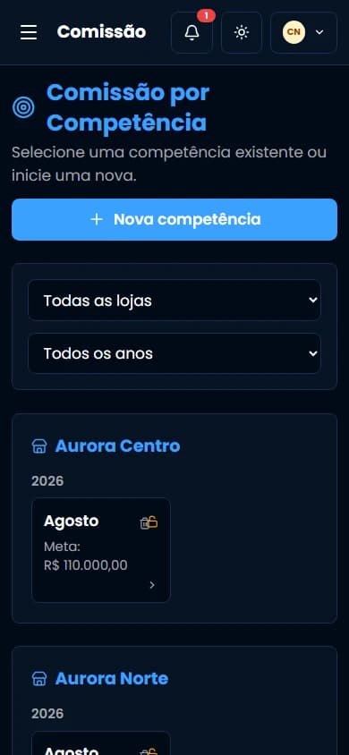 Comissões no ORBYT em celular